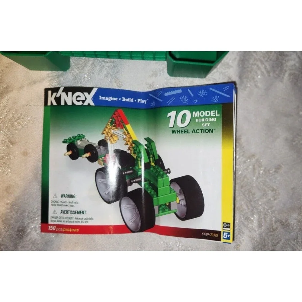 K'NEX 10 Model Building Set Wheel Action 155 Pieces Bricks 61007/70328 2007
